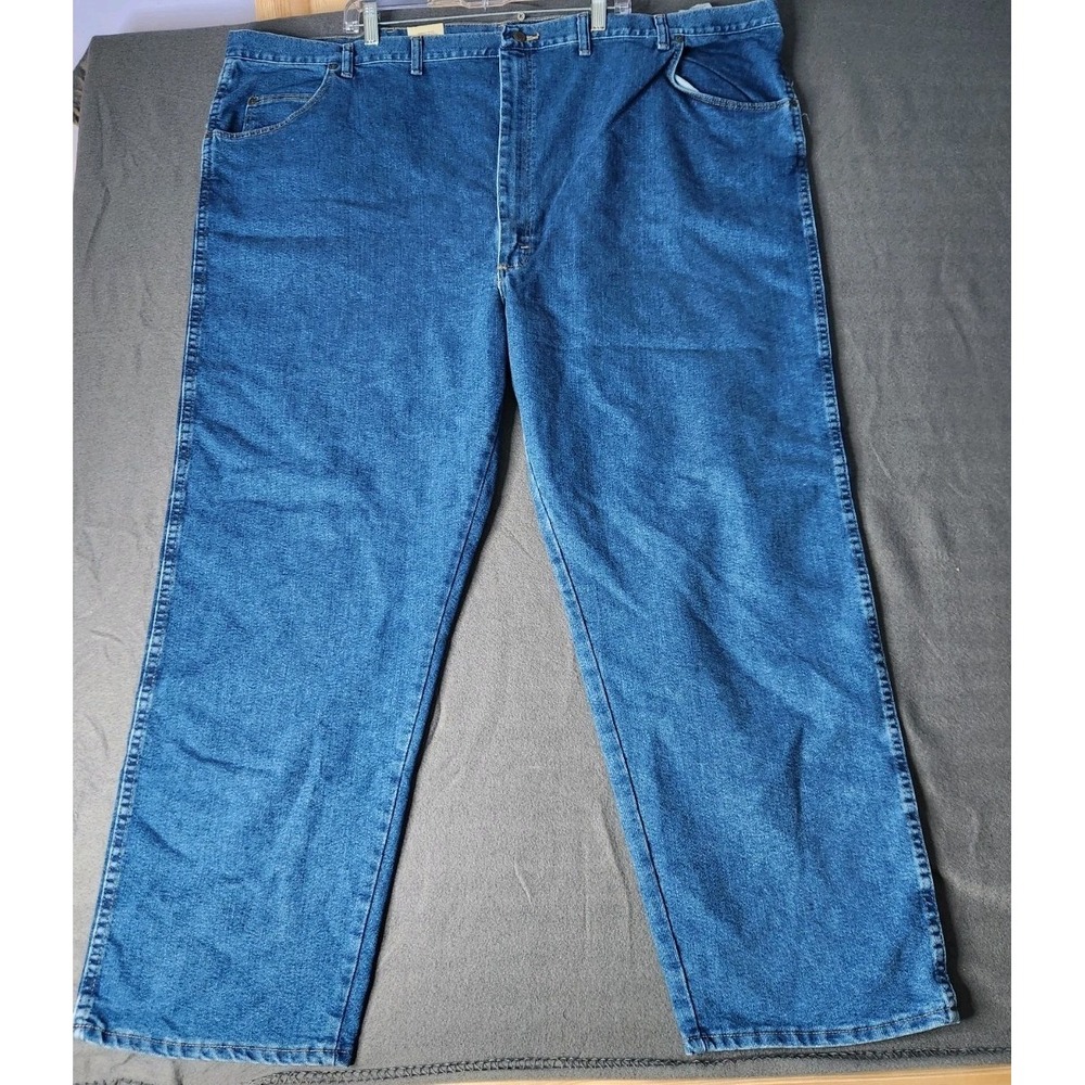NWT Wrangler Mens Rugged 56x32 Flex Denim Jeans Medium Wash Stretch Relaxed Fit